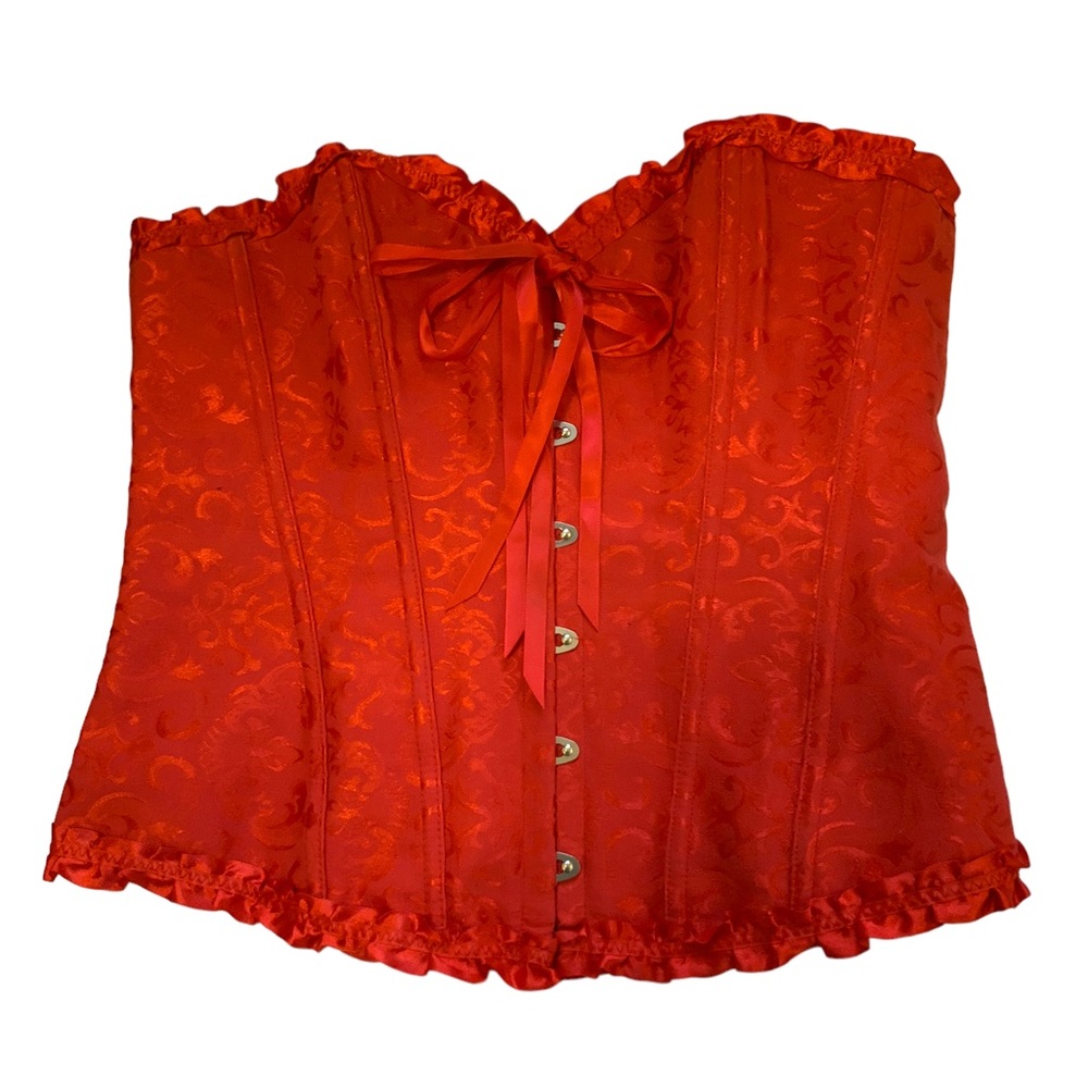 Red Bustier Corset Like New sz 2X